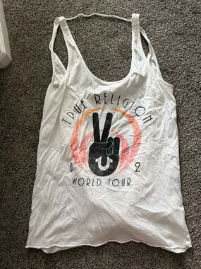 True Religion World Tour Graphic Cross-Back Tank Top